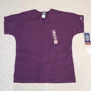 NWT Cherokee Workwear Women's V-Neck Scrub Top Size XS -‎ 4700 Eggplant Purple